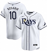 Men's Tampa Bay Rays #10 Amed Rosario White Home Limited Stitched Baseball Jersey Dzhi,baseball caps,new era cap wholesale,wholesale hats